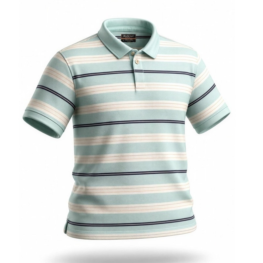 Ben Hogan Golf Polo Shirt Men's XL Light Blue Striped Short Sleeve‎